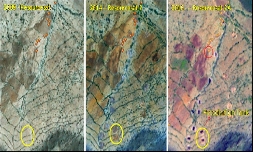 Figure 8: Microwatershed monitoring using satellite data (image credit: ISRO)