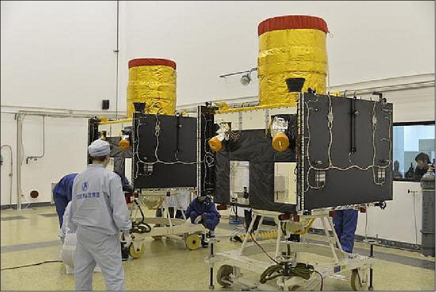 Figure 1: The SuperView 1 satellites pictured before their launch (image credit: Beijing Space View, Ref. 13)