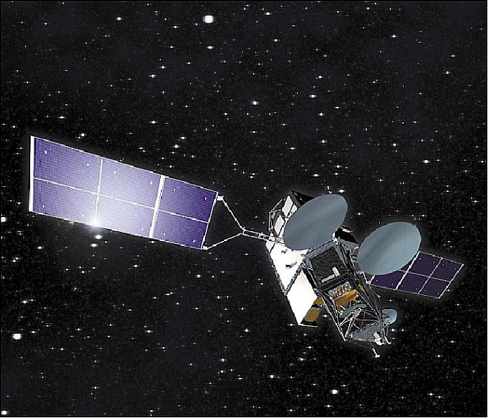 Figure 1: Artist's rendition of the WINDS spacecraft (image credit: JAXA)