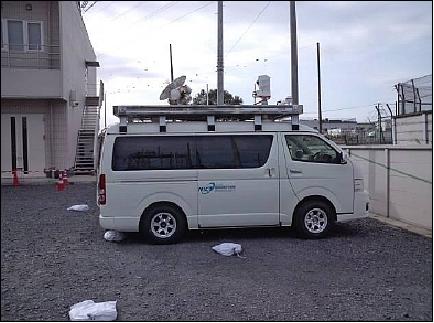 Figure 25: Photo of the van-vehicle and test ground (image credit: NICT)
