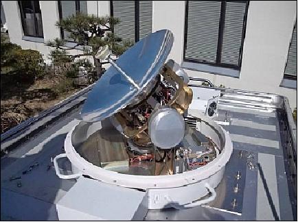 Figure 24: Photo of the Cassegrain antenna with radome removed (image credit: NICT)