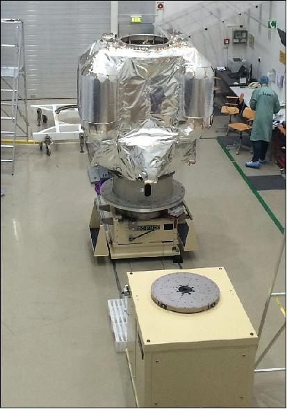 Figure 8: Photo of the LISA Pathfinder propulsion module at IABG (image credit: ESA, U. Ragnit)