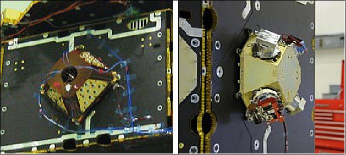 Figure 46: Photos of the needle FEEP (left) and slit FEEP (right) FCAs (FEEP Thruster Assemblies), image credit: ESA