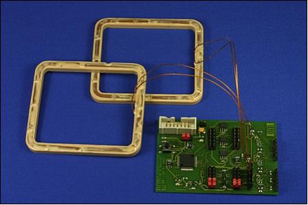 Figure 4: Photo of the magnetorquers and a PCB (image credit: EPFL)
