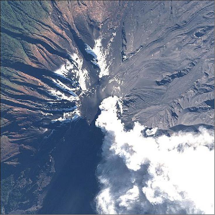 Figure 11: KazEOSat-1 acquired this image of the Kalbuko volcano in Chile in May 2015 (image credit: Kazakhstan Gharysh Sapary)