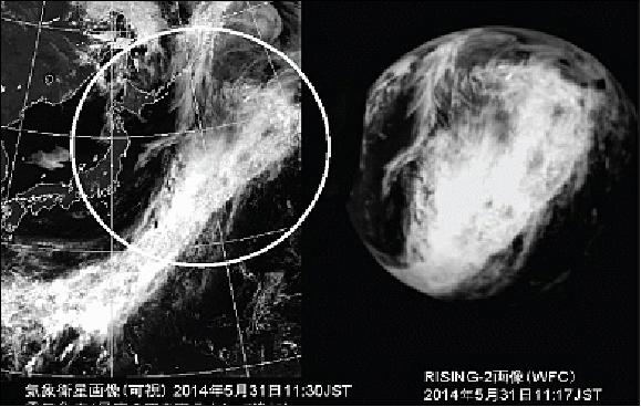 Figure 15: WFC image (right) acquired on May 31 during the day at . (image credit: Rising-2 partners).