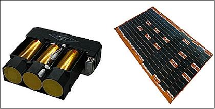 Figure 6: Photo of the Li-ion battery pack (left) and of a solar panel (right), image credit: BUAA 7)