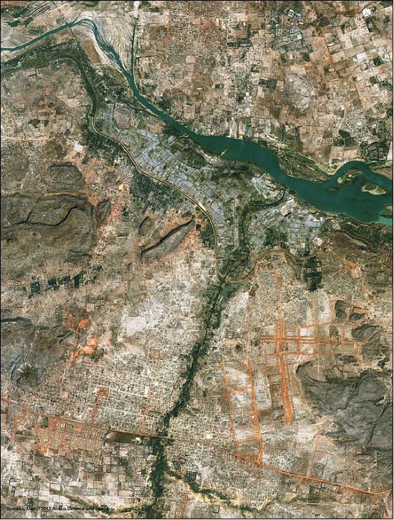 Figure 25: This SPOT-6 image, acquired on January 26, 2013, shows Bamako, the capital city of Mali (image credit: Airbus Defence and Space)