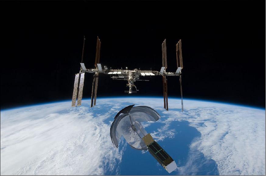 Figure 5: Artist's rendition of the deployed Exo-Brake payload released from the ISS (image credit: NASA)