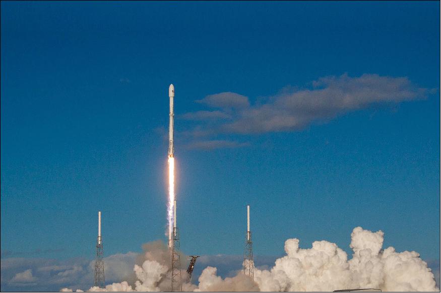 Figure 2: The launch of the GovSat/SES16 spacecraft on a Falcon-9 vehicle of SpaceX (image credit: SpaceX)