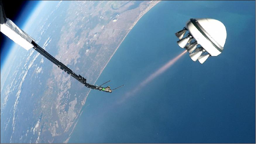 Figure 18: Bloostar ignition closeup after balloon delivery/deployment to ~22 km (image credit: Zero 2 Infinity) 13)