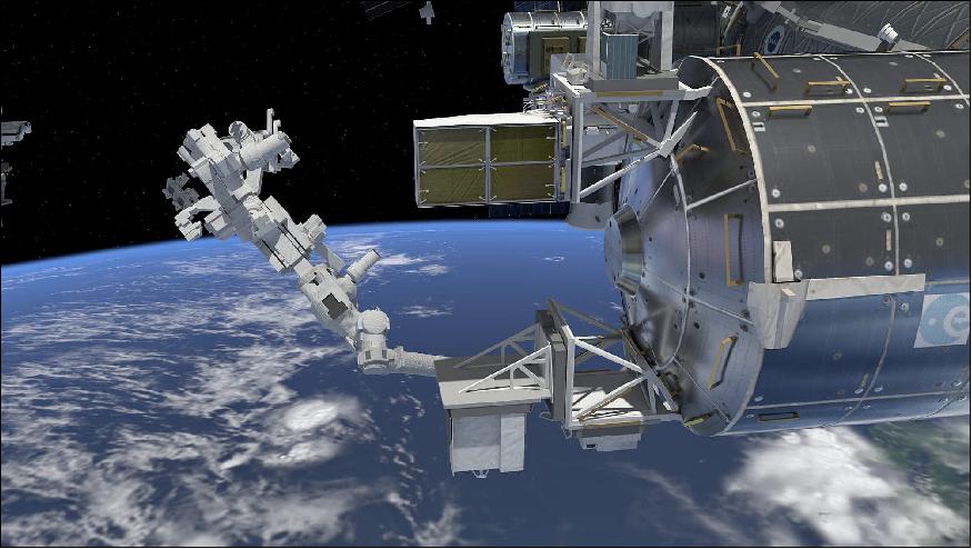 Figure 7: An artist's rendering of the SDS (Space Debris Sensor) installed on the ISS (image credit: NASA)