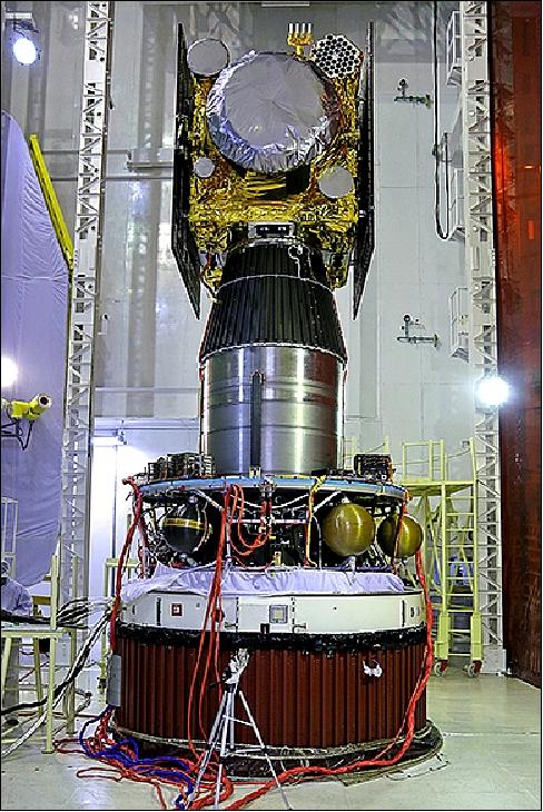 Figure 5: Photo of IRNSS-1A after its integration with the PSLC-C22 (image credit: ISRO)