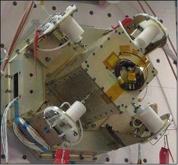 Figure 23: Photo of the RRI Digital Radio Receiver Module with antennas stowed, mounted on CASSIOPE (image credit: University of Calgary)