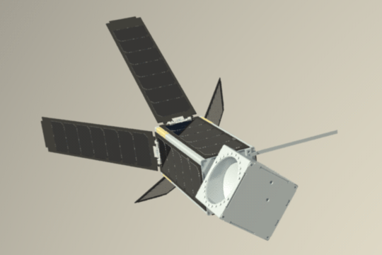 Figure 12: Illustration of the MicroMAS-2 3U CubeSat with a spinning payload (image credit: MIT/LL)