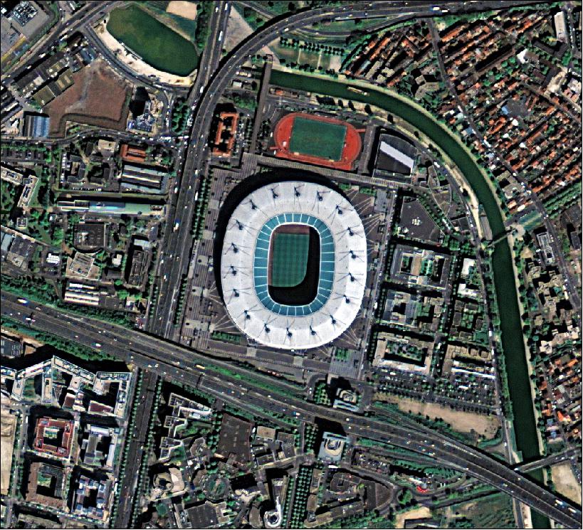 Figure 13: DEIMOS-2 image of Stade de France where the 6th annual Sustainable Innovation Forum (SIF 15) will be held on 7-8 December 2015 at COP21 in Paris (image credit: (image credit: Deimos Imaging)