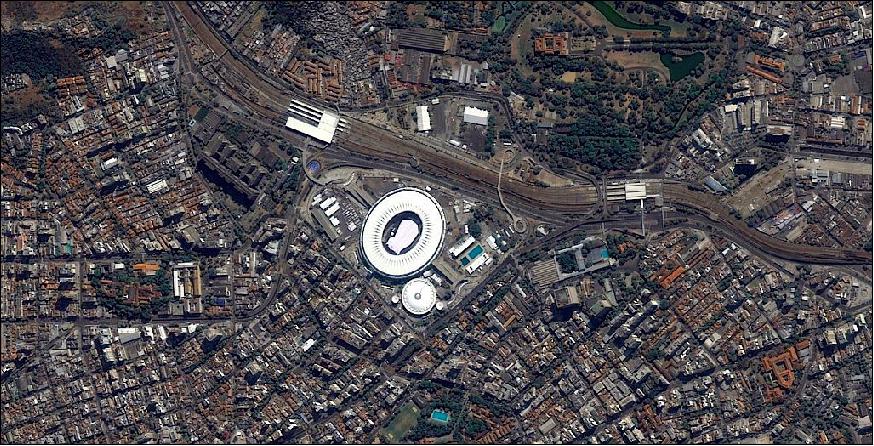 Figure 10: The Maracana Stadium in Rio De Janeiro, Brazil, acquired by Deimos-2 on Friday, Aug. 5, 2016 at the opening of the Olympic Ceremonies (image credit: UrtheCast)