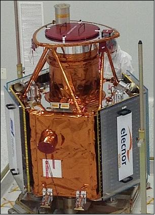 Figure 4: Photo of the Deimos-2 flight model during integration in the clean room of Elecnor Deimos Satellite Systems (image credit: Deimos)