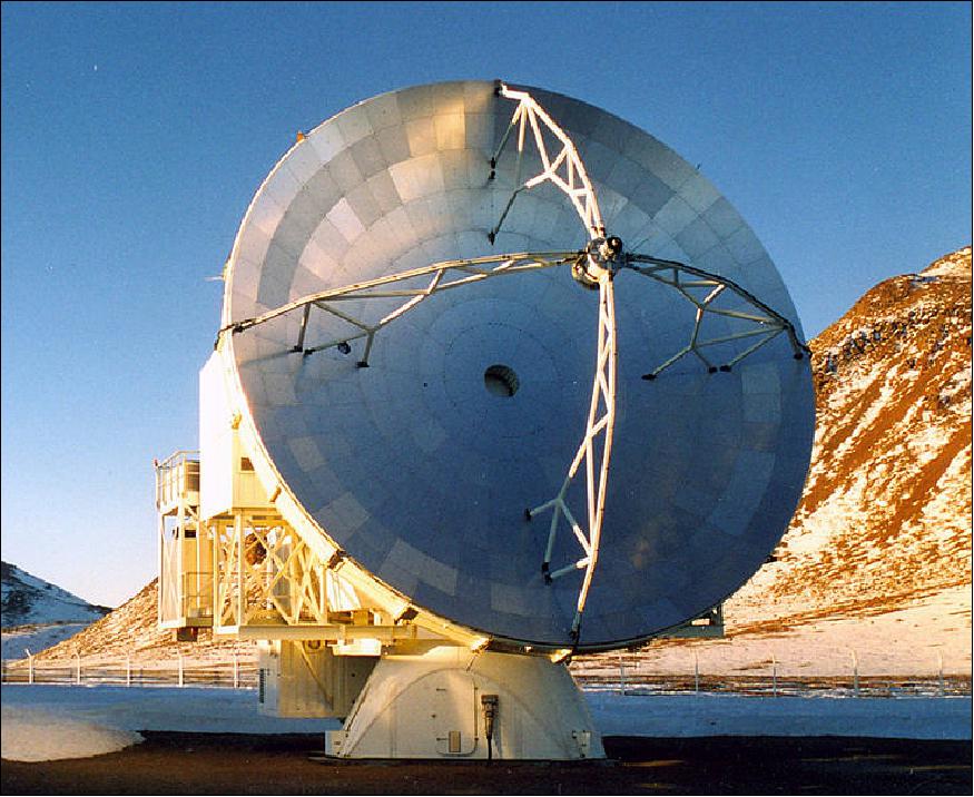 Figure 19: Photo of the new APEX Telescope (image credit: ESO, MPIfR)