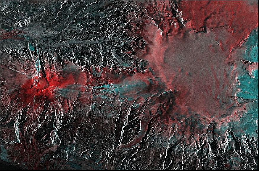 Figure 27: COSMO-SkyMed multitemporal SAR image of the Icelandic volcano Eyjafjallajoekull (image credit: Telespazio)
