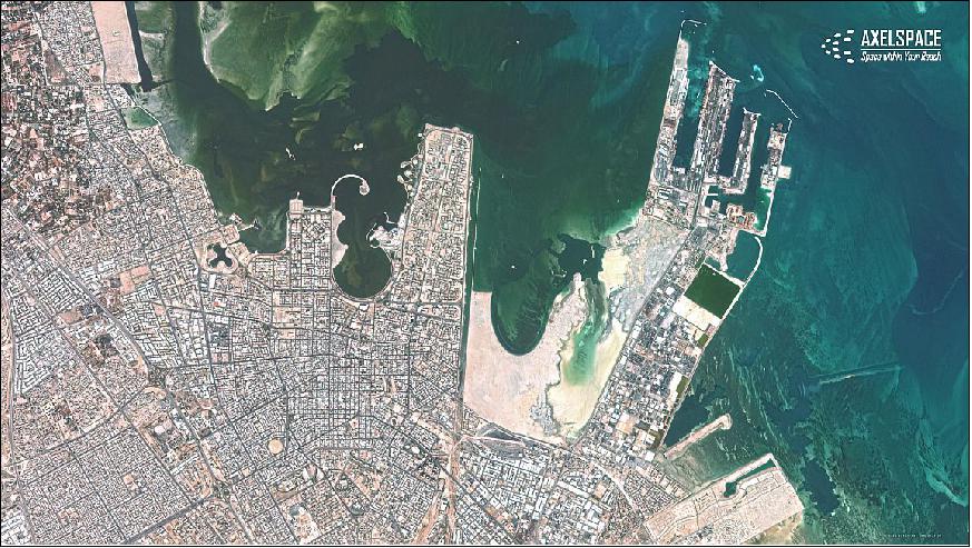 Figure 8: First light image of the Saudi Arabian city of Dammam located on the Persian Gulf (image credit: AxelSpace)