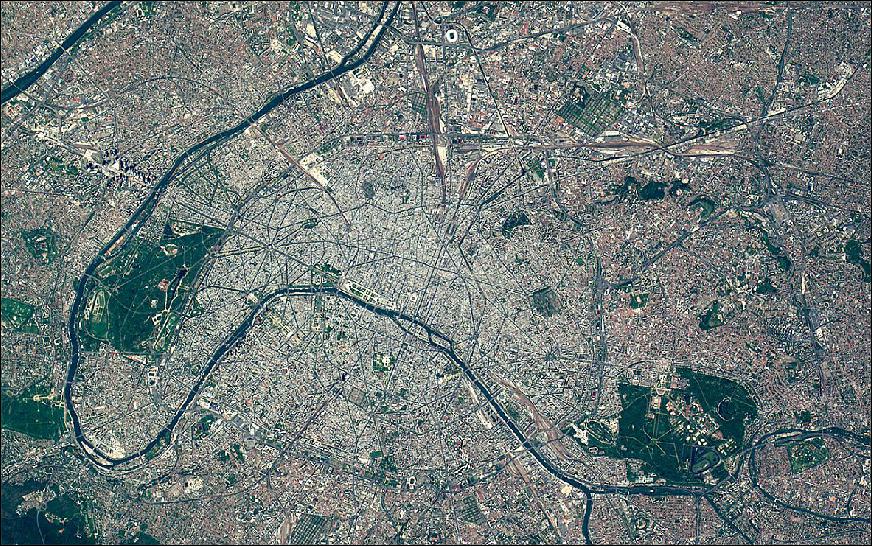 Figure 7: Hodoyoshi-1 image of Paris, France, acquired on May 1, 2015 (image credit: AxelSpace)