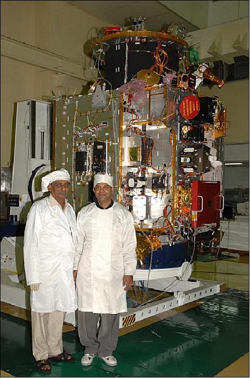Figure 4: Photo of the Chandrayaan-1 spacecraft during integration (image credit: ISRO)