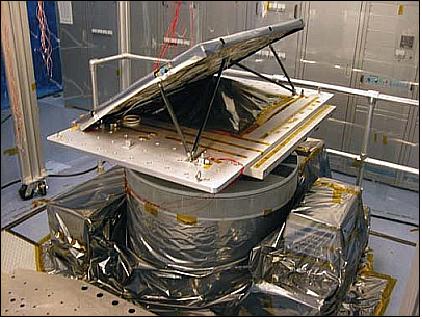 Figure 35: Photo of the Mini-SAR antenna during testing (image credit: Raytheon, NASA)