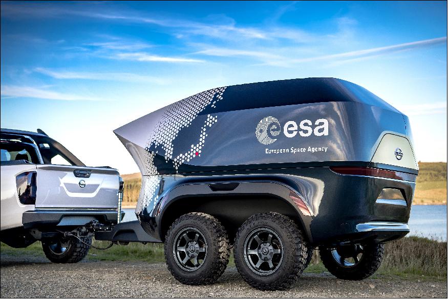 Figure 1: Photo of the Nissan Navara ‘Dark Sky' concept vehicle with off-road trailer carrying a high-power observatory-class PlaneWave telescope, developed in collaboration with ESA (image credit: Nissan)