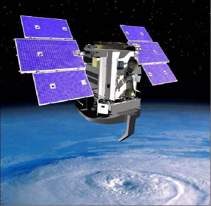Figure 1: Artist's rendition of the CloudSat spacecraft (image credit: NASA)