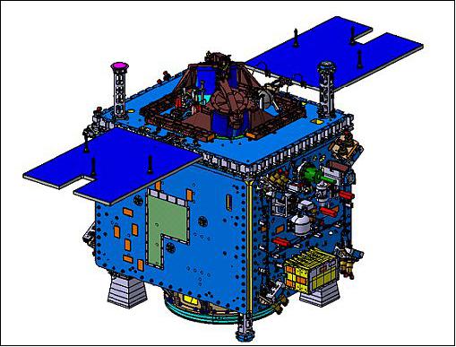 Figure 10: Illustration of the Microscope spacecraft with the solar panels deployed (image credit: CNES) 18)