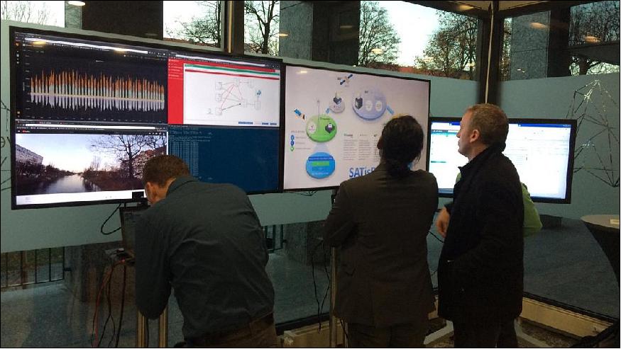 Figure 7: The SATis 5G testbed demonstration served as a proof-of-concept of how satellite connectivity can be integrated with the future 5G architecture (image credit: ESA, M. Guta)