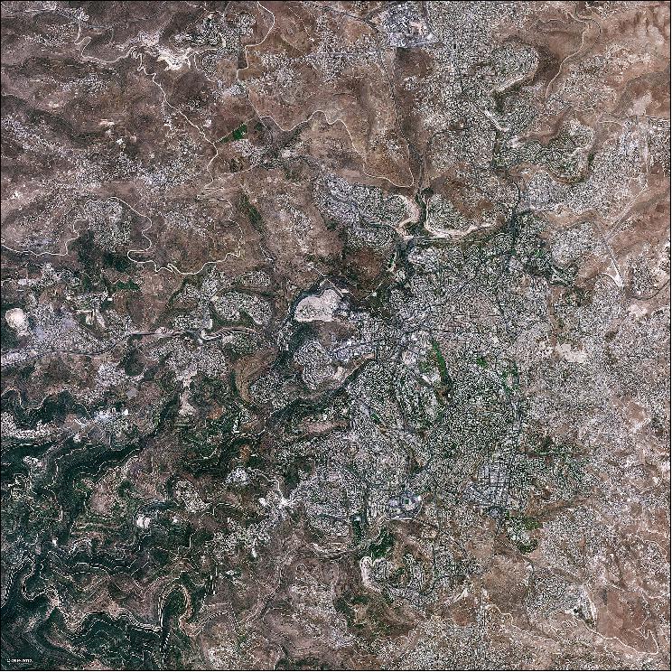 Figure 8: Region of Jerusalem imaged by Venµs on 17 August 2017 (image credit: CNES)