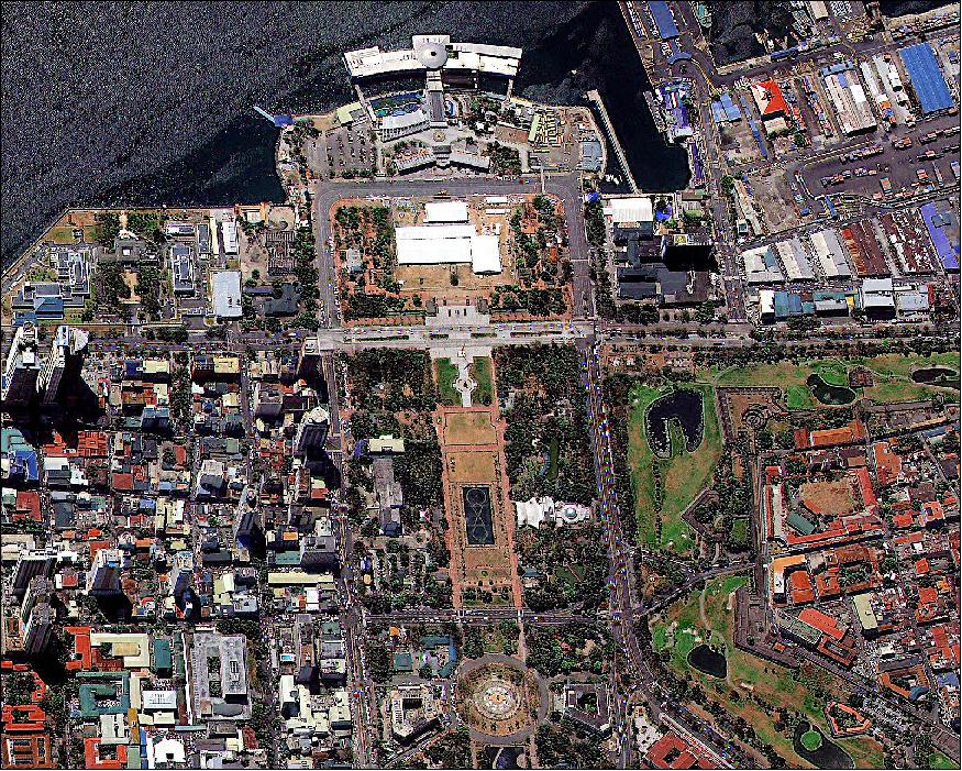 Figure 6: The KOMPSAT-3 AEISS instrument acquired this image (0.7 m resolution) of Manila on March 3, 2015 (image credit: SIIS, KARI)