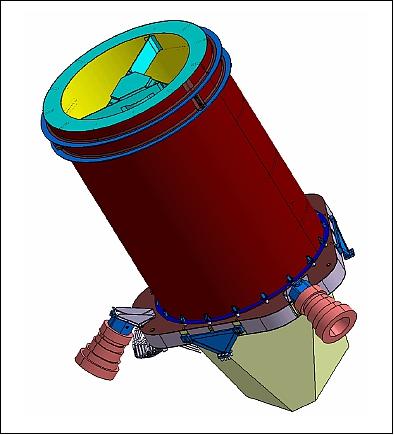 Figure 20: Illustration of the AEISS telescope with EOS and star trackers (image credit: KARI, EADS Astrium)