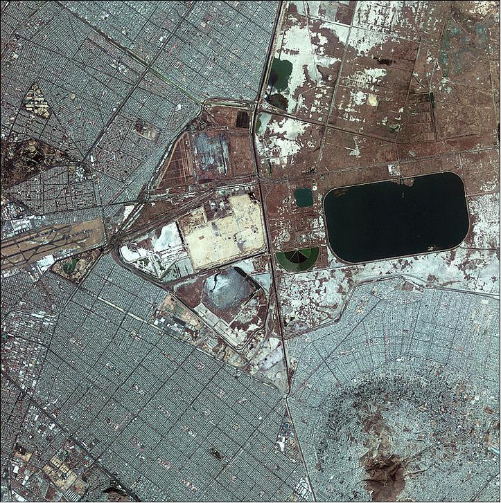 Figure 13: Image of the eastern part of Mexico City, Mexico, acquired by KOMPSAT-2 on December 21, 2012 (image credit: KARI, ESA)