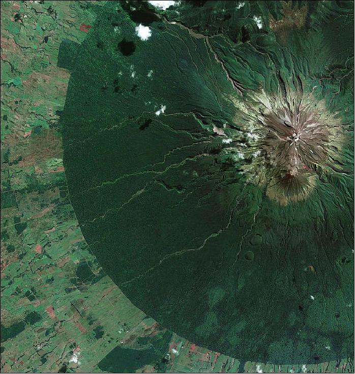 Figure 11: KOMPSAT-2 image of the Egmont National Park, New Zealand, acquired on March 6, 2013 (image credit: KARI, ESA)