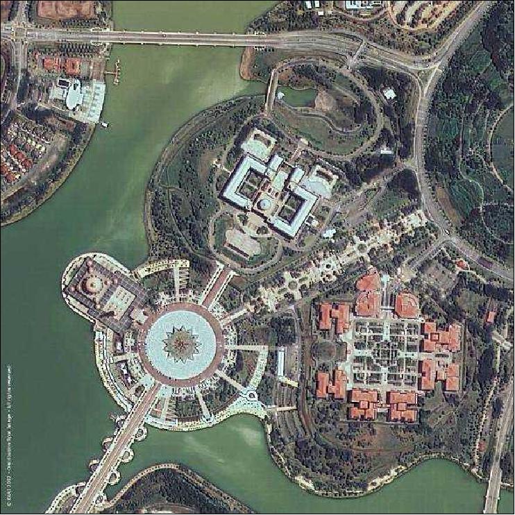 Figure 28: Pan-sharpened image of the government complex Putrajaya near Kuala Lumpur, Malaysia, April 2007 (image credit: KARI, SPOT Image distribution)