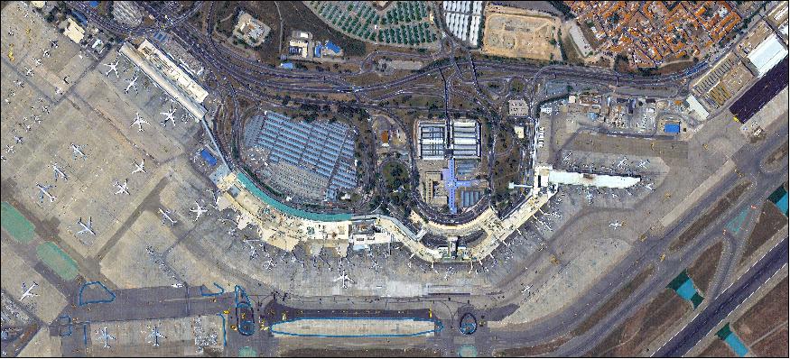 Figure 6: KOMPSAT-3A imagery of Madrid Barajas International Airport, acquired in 2017 (image credit: KARI & SI Imaging Services)