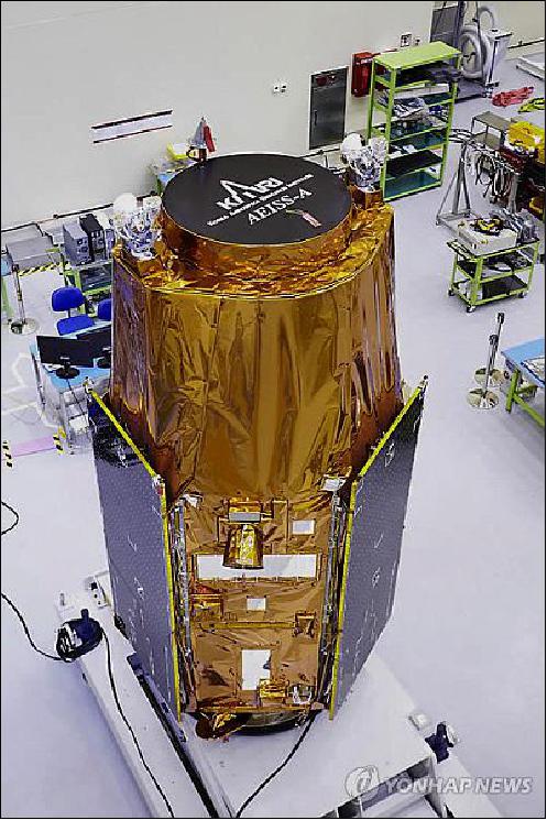 Figure 3: Photo of the KOMPSAT-3A spacecraft at integration (image credit: KARI)