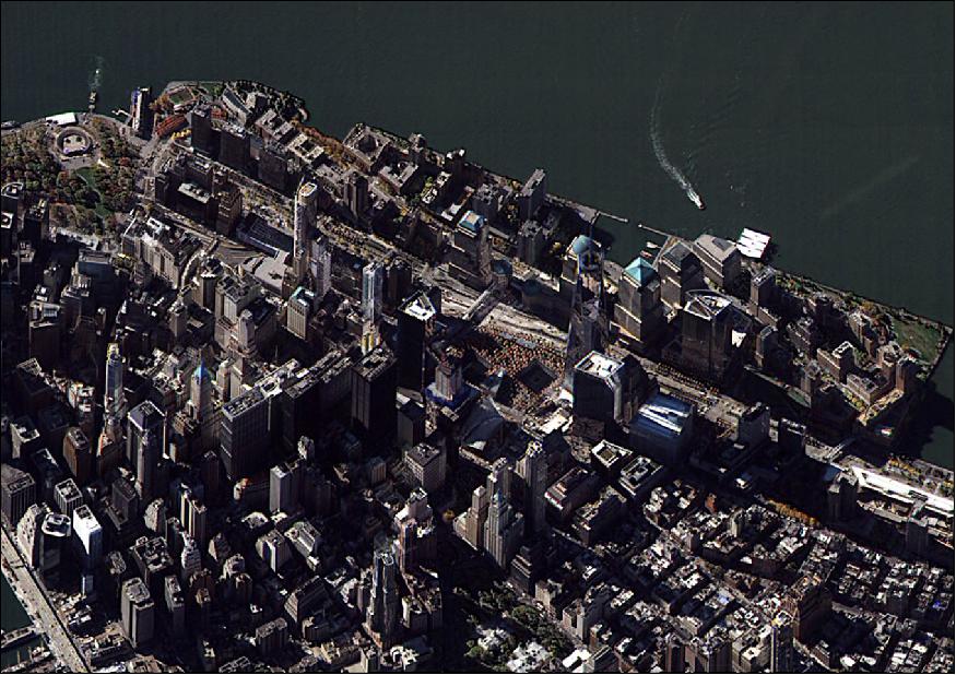 Figure 11: KOMPSAT-3A sample image of downtown New York, acquired on Nov. 4, 2015 (image credit: KARI, SIIS)