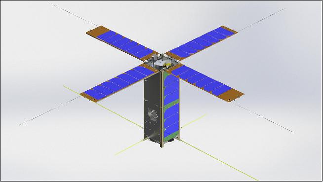 Figure 2: The deployed VESTA 3U CubeSat carrying the new VDES payload to increase safety and security in commercial shipping through better data exchange and communication between ship and shore entities (image credit: Honeywell)