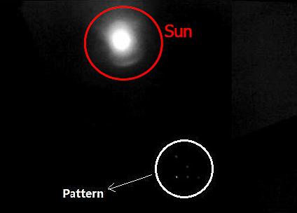 Figure 34: NIR LED pattern still visible with Sun directly in the FOV (image credit: AAReST collaboration)