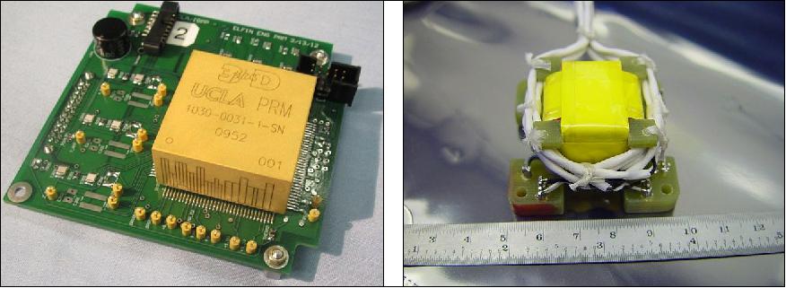 Figure 10: Left: FGM electronics of size 90 x 90 x 25 mm and a mass of 100 g; Right: FGM sensor of size 48 x 48 x 25 mm and a mass of 58 g (image credit: UCLA)