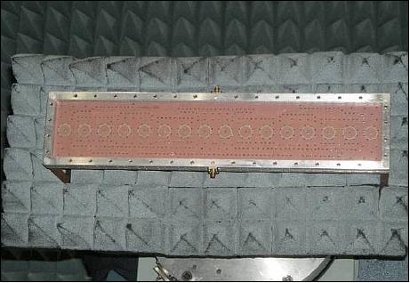 Figure 14: Photo of a subarray breadboard in the anechoic chamber at EADS (image credit: ESA CASA Espacio)