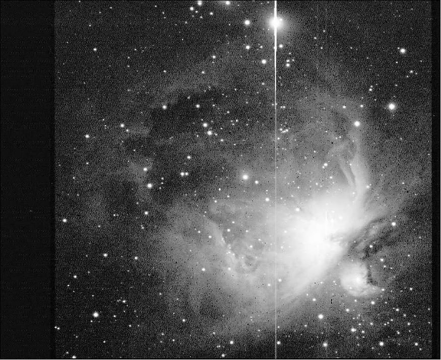 Figure 12: Raw" low-resolution NEOSSat image of the Orion Nebula (image credit: CSA)