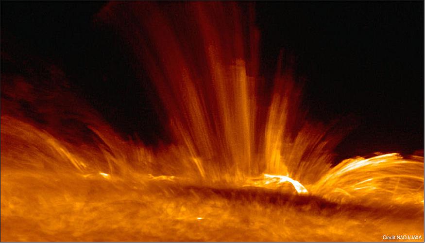 Figure 8: A Hinode view of the solar chromosphere above the solar limb (image credit: NAOJ/JAXA)