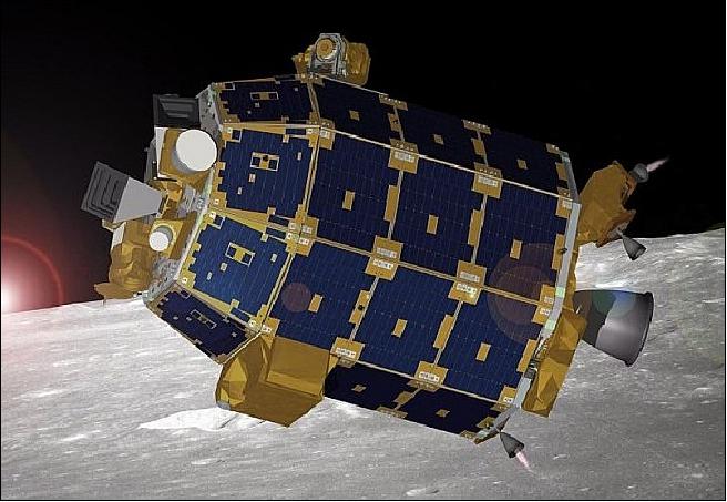 Figure 15: Artist's rendition of of the LADEE spacecraft in lunar orbit (image credit: NSAS/ARC)