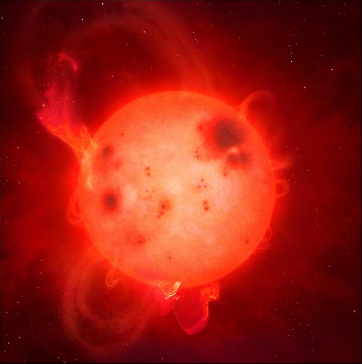 Figure 2: A superflare on an L-dwarf (image credit: University of Warwick/Mark Garlick)