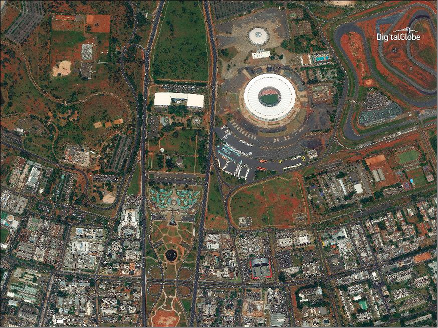Figure 11: Sample image of Brasilia, the Capital of Brazil, acquired with WorldView-4 on January 11, 2017 (image credit: Digital Globe)